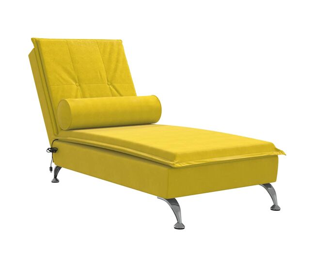 Sofá chaise lounge - sofá de canto de massagem com rolo veludo jaune