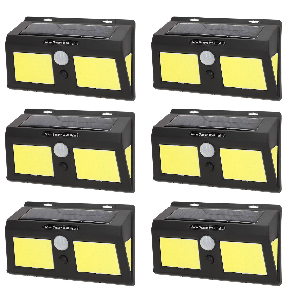 Aktive conjunto de 6 luminárias de parede solares led de 500 lúmens com sensor de movimento e 3 modos de luz