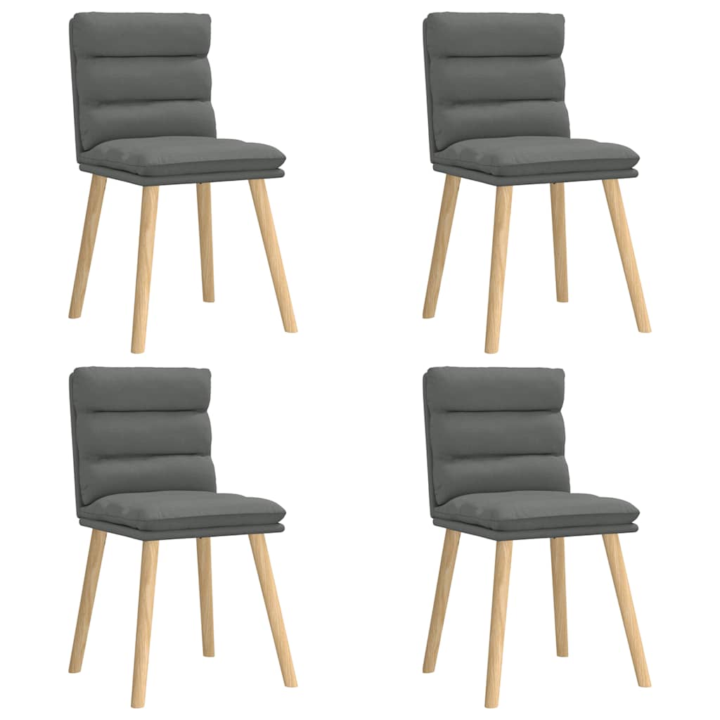 Vidaxl cadeiras de jantar 4 pcs tecido cinzento-escuro