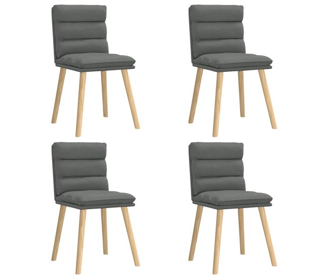 Vidaxl cadeiras de jantar 4 pcs tecido cinzento-escuro