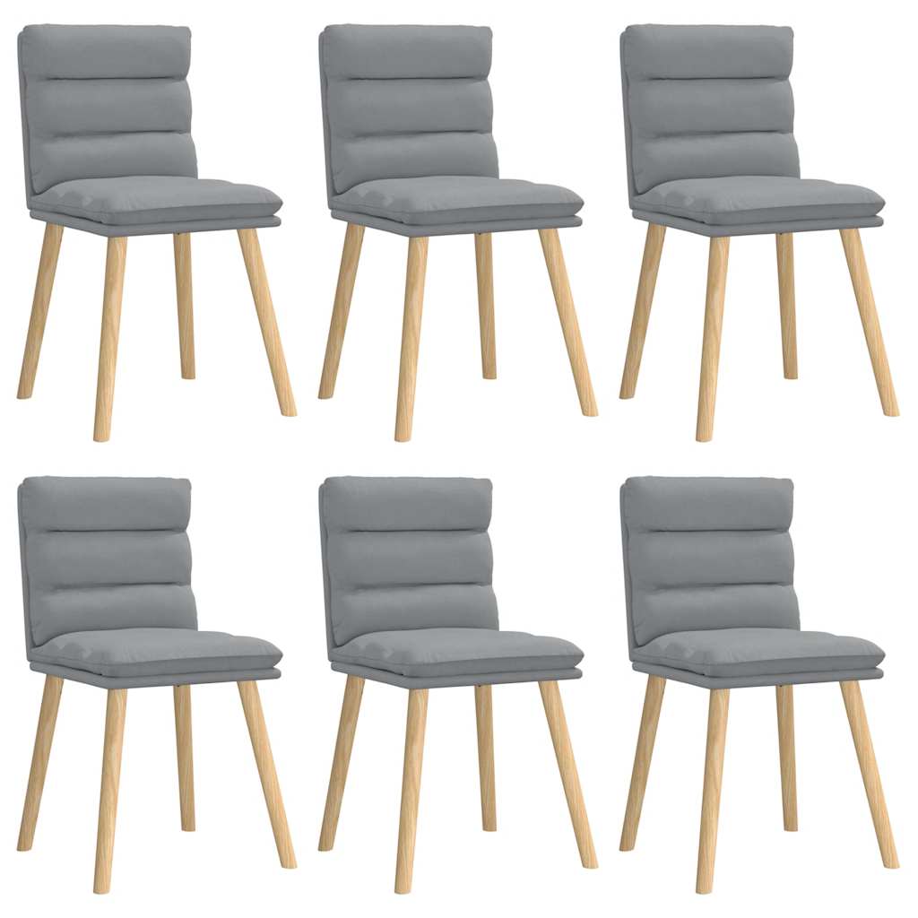Vidaxl cadeiras de jantar 6 pcs tecido cinzento-claro