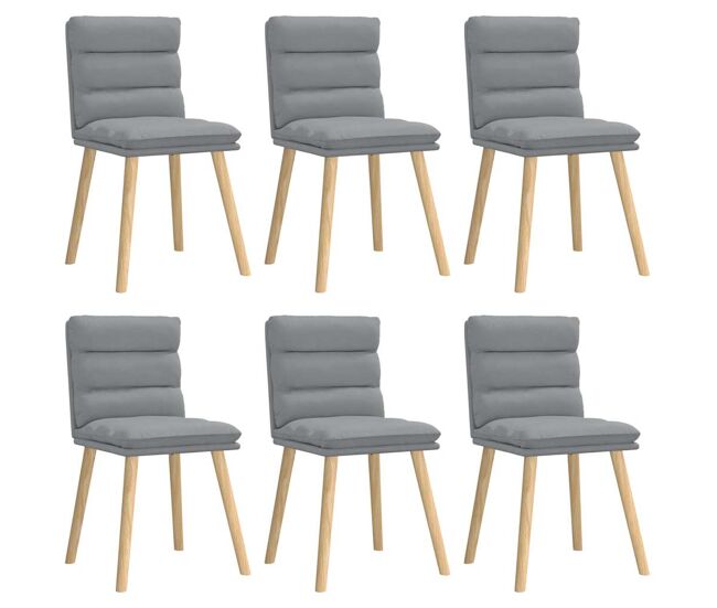 Vidaxl cadeiras de jantar 6 pcs tecido cinzento-claro