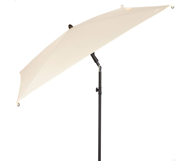 Aktive guarda-sol de jardim quadrado 175x175 cm bege com mastro basculante