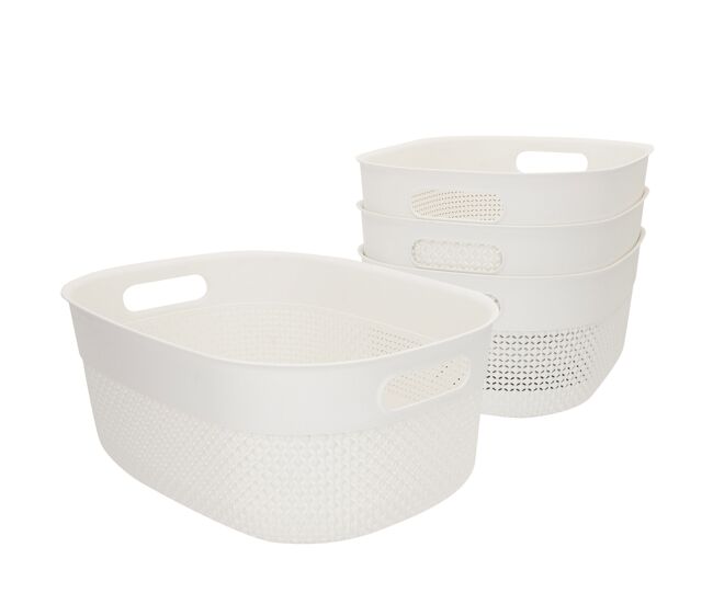 Curver pack 4 cestos organizadores filo 12l branco