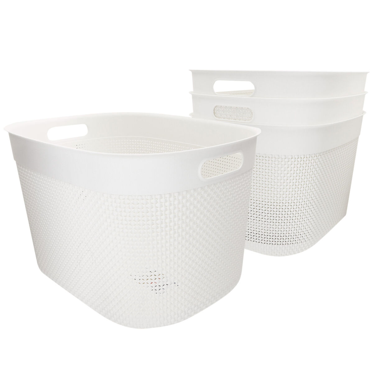 Curver pack 4 cestos organizadores filo 30l branco