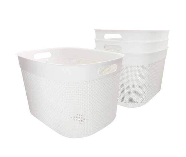 Curver pack 4 cestos organizadores filo 30l branco