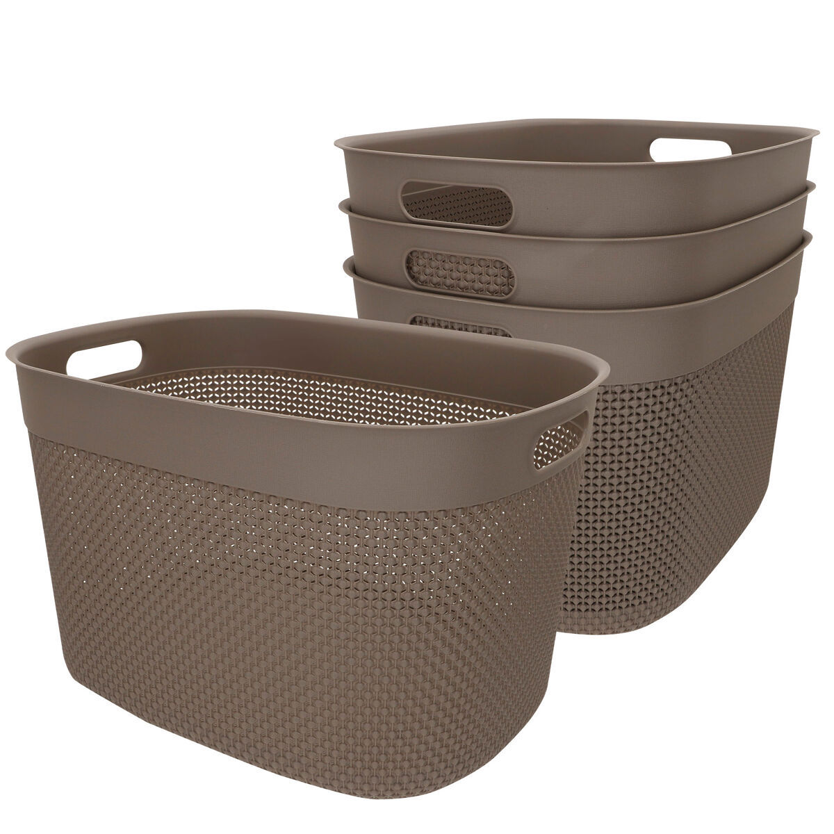 Curver pack 4 cestos organizadores filo 30l castanho