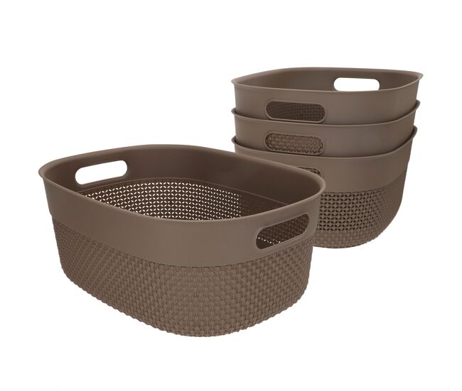 Curver pack 4 cestos organizadores filo 12l castanho