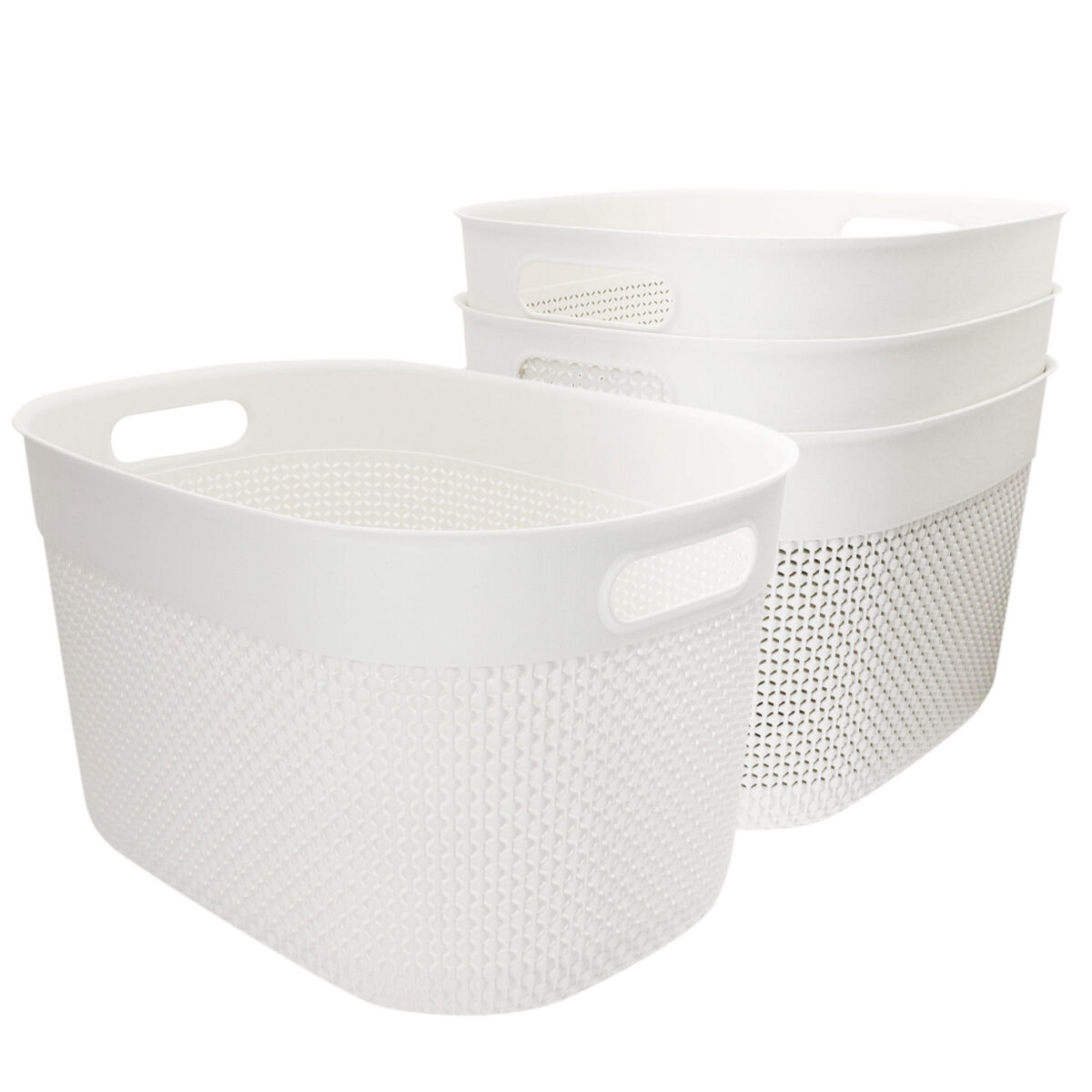 Curver pack 4 cestos organizadores filo 18l branco