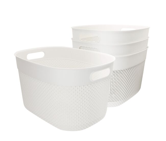 Curver pack 4 cestos organizadores filo 18l branco