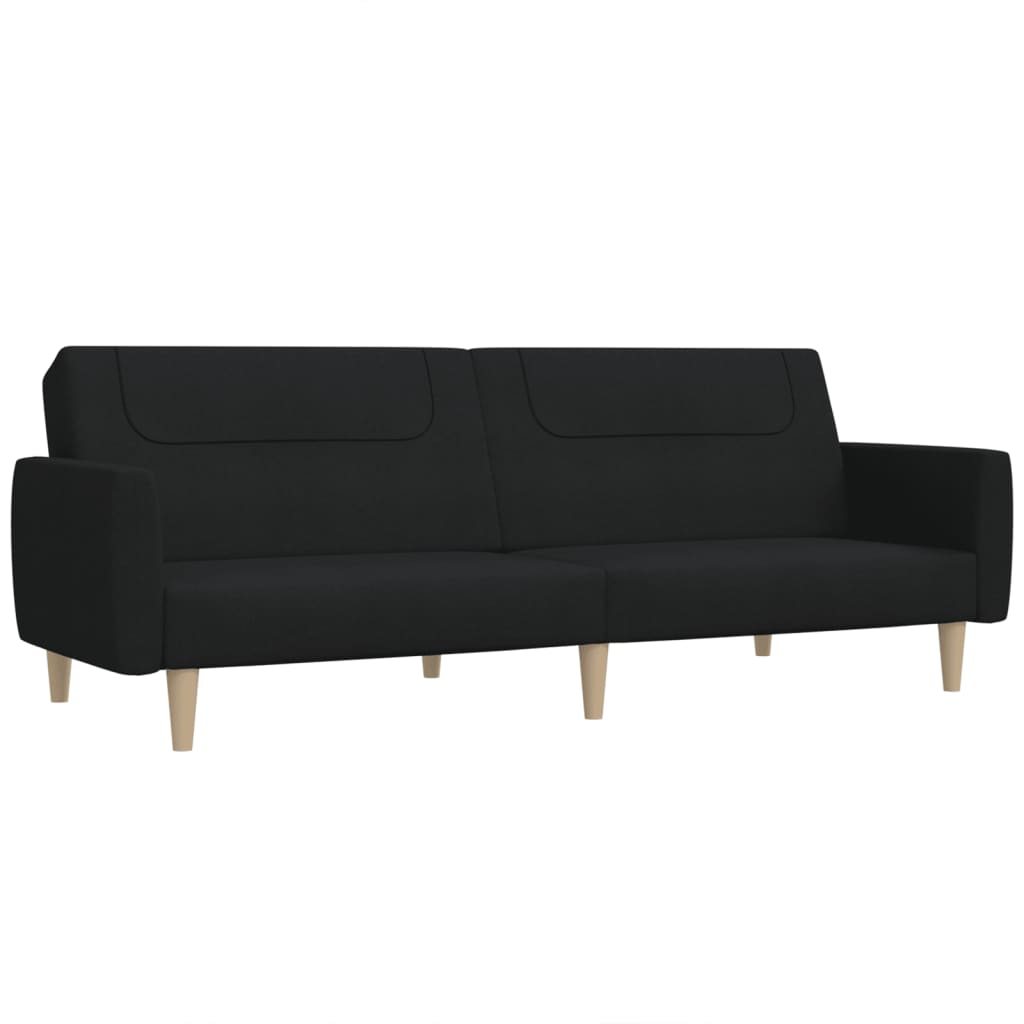 Sofá-cama, sofá conversível de 2 lugares tecido preto