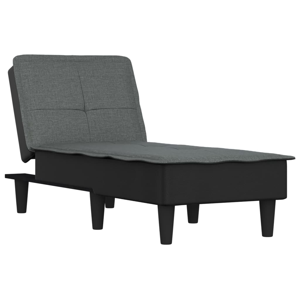 Vidaxl chaise longue tecido gris-escuro