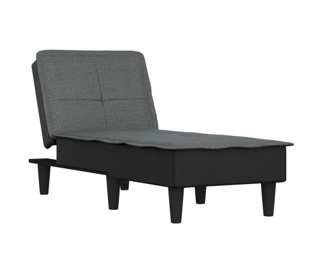 Vidaxl chaise longue tecido gris-escuro