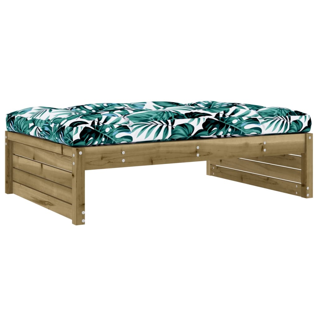 Vidaxl apoio de pés para jardim 120x80 cm pinho impregnado