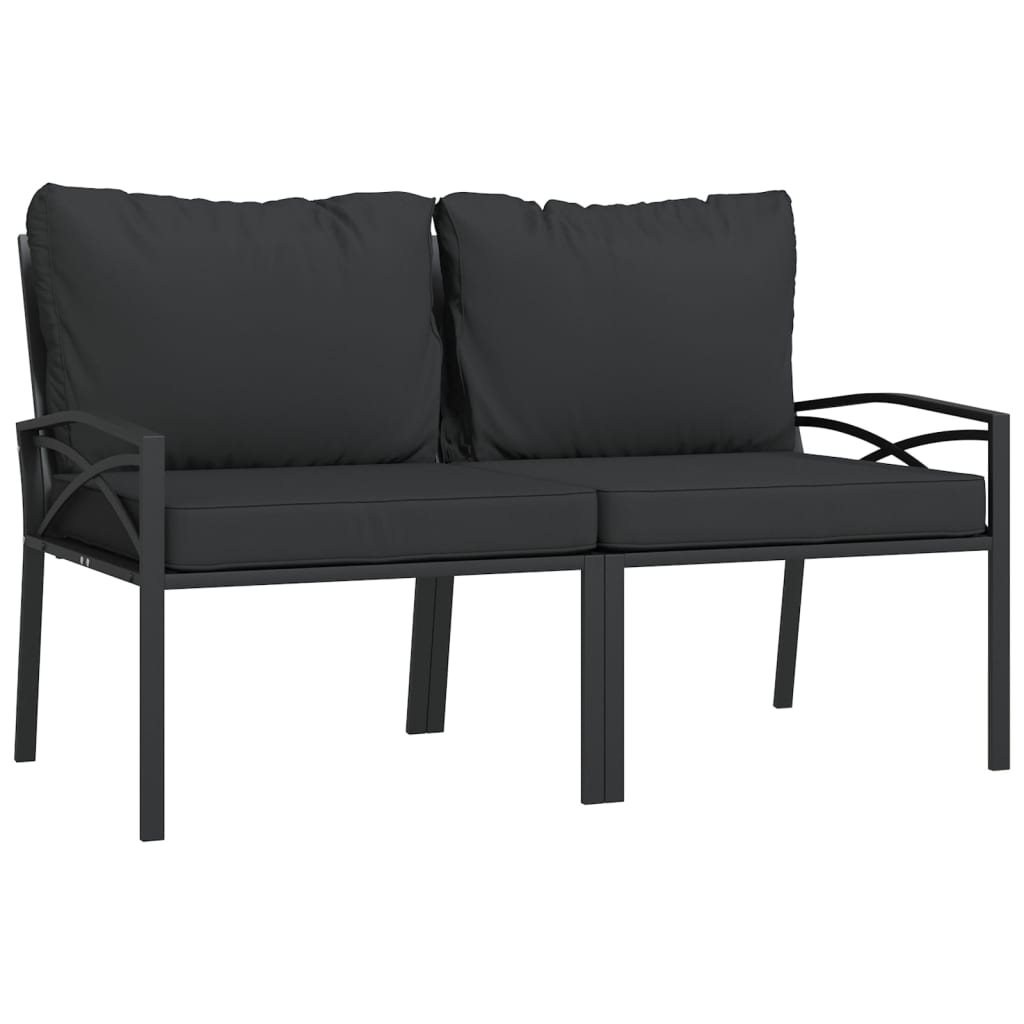Vidaxl cadeiras de jardim c/ almofadões cinzentos 2 pcs 62x75x79cm aço