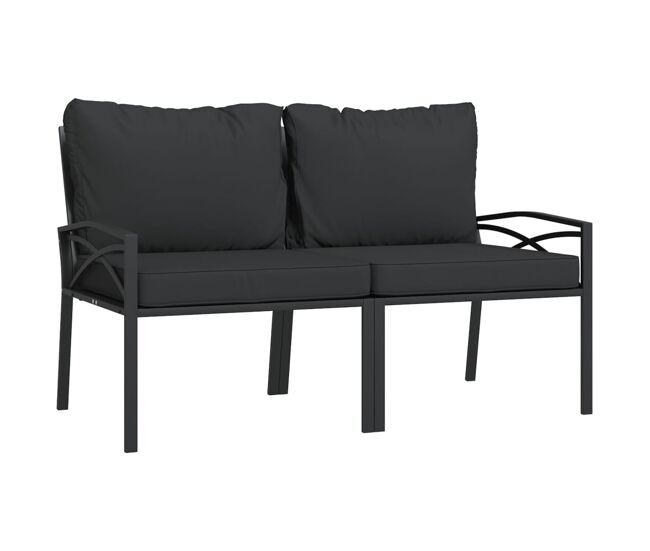 Vidaxl cadeiras de jardim c/ almofadões cinzentos 2 pcs 62x75x79cm aço