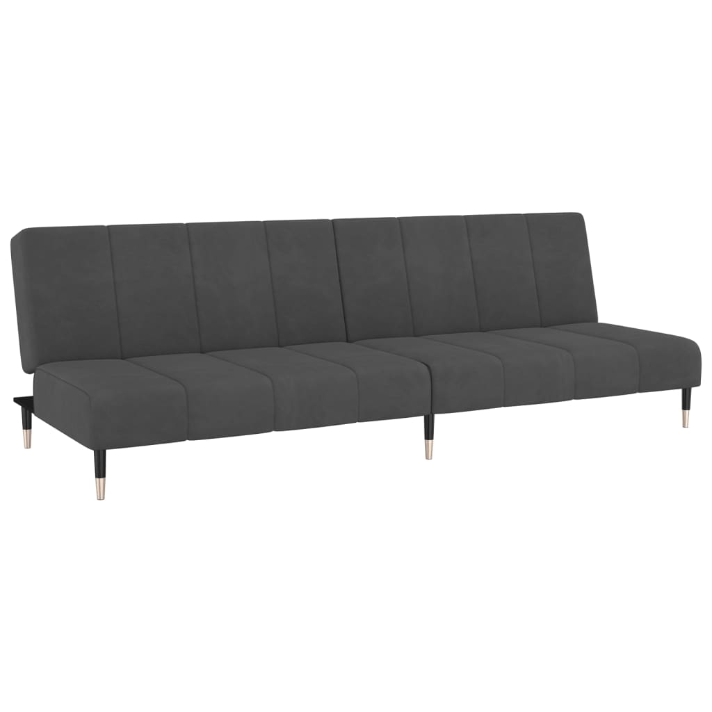 Vidaxl sofá-cama de 2 lugares veludo cinzento-escuro