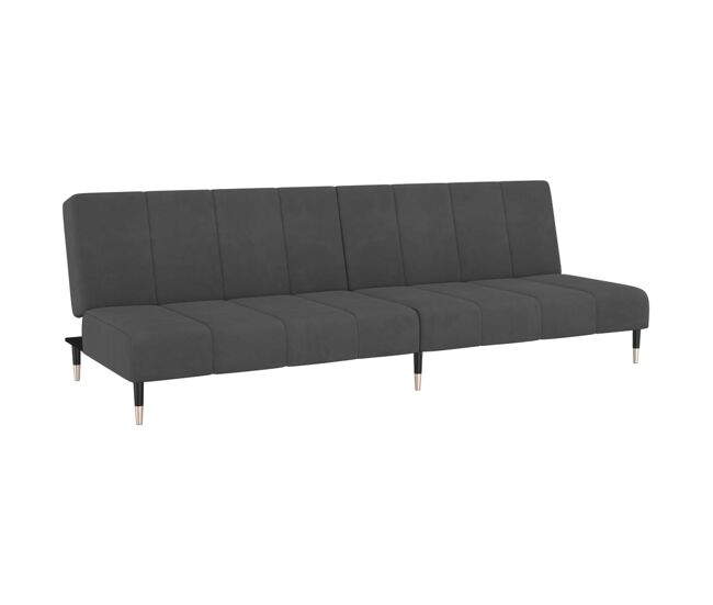 Vidaxl sofá-cama de 2 lugares veludo cinzento-escuro