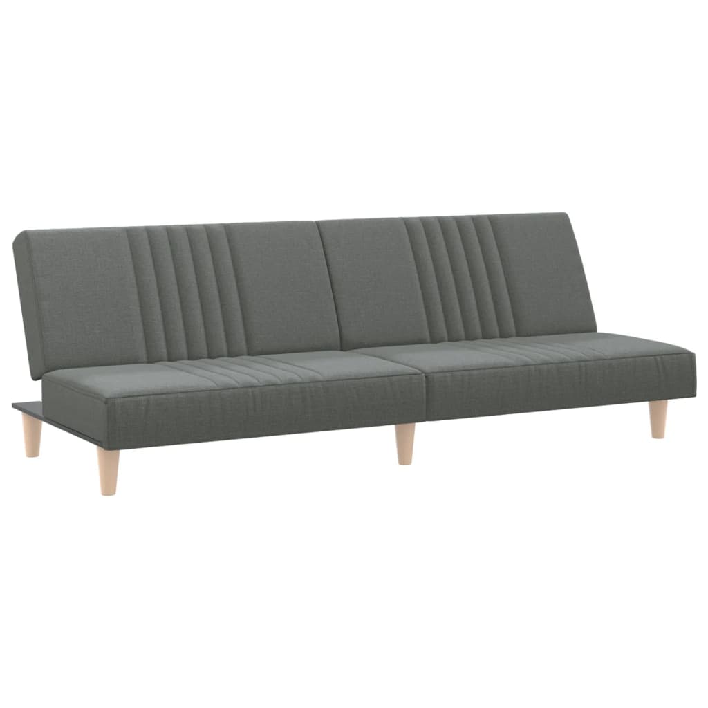 Sofá-cama, sofá conversível tecido cinzento-escuro