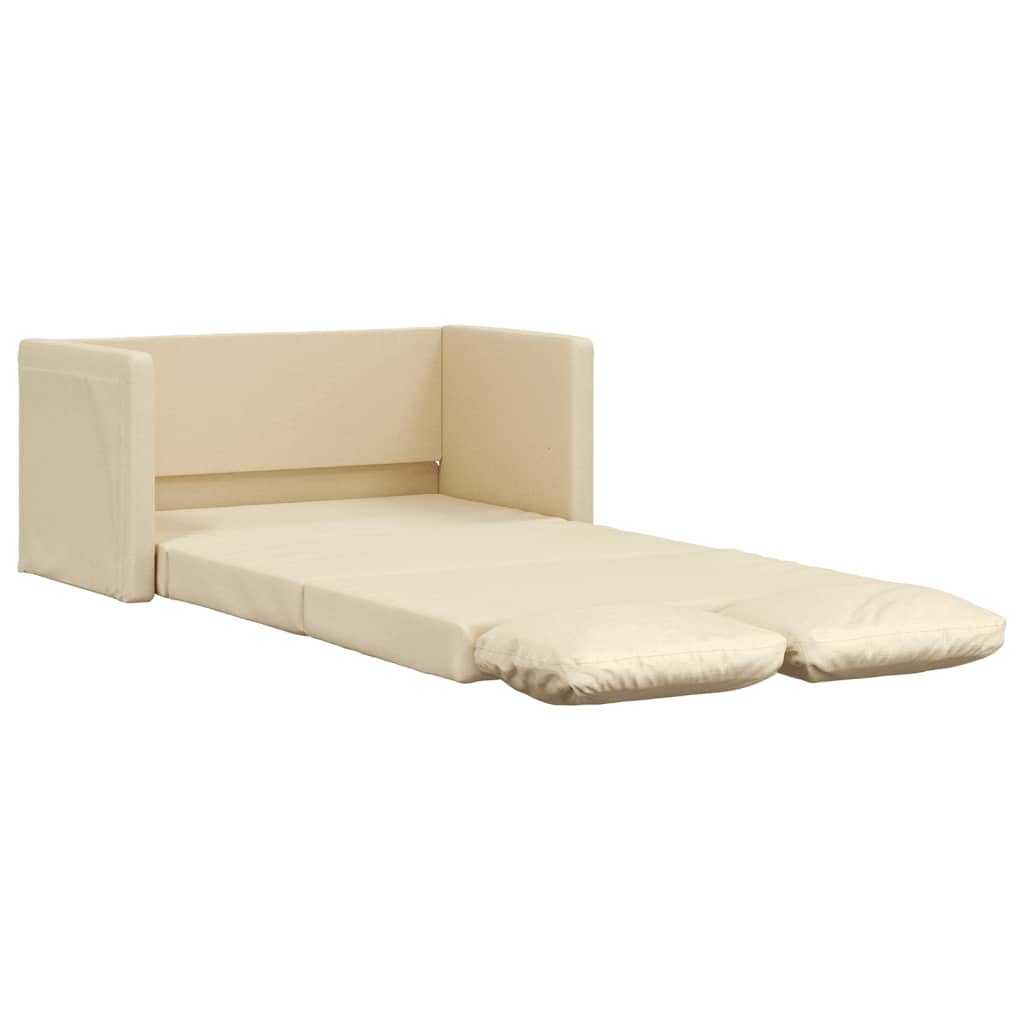 Sofá-cama, sofá conversível sem pés 112x174x55 cm tecido cor creme