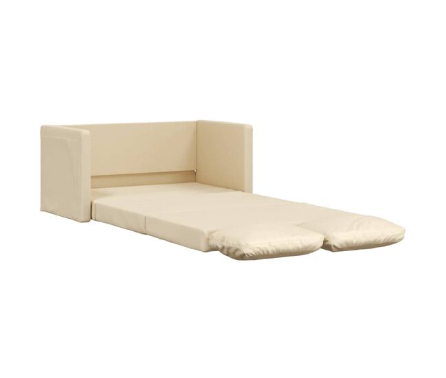 Sofá-cama, sofá conversível sem pés 112x174x55 cm tecido cor creme