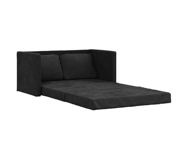 Sofá-cama, sofá conversível sem pés 122x204x55 cm veludo preto