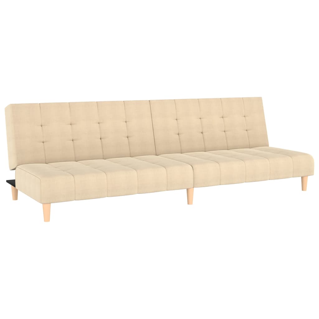 Sofá-cama, sofá conversível de 2 lugares tecido cor creme