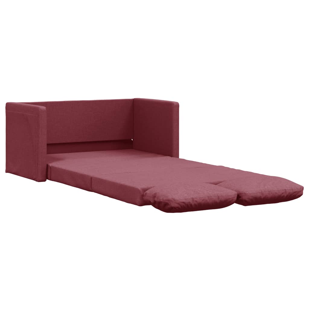 Sofá-cama, sofá conversível sem pés 112x174x55 cm tecido vermelho tinto