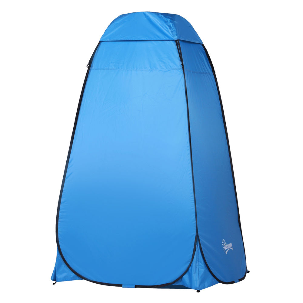 Outsunny tenda de duche pop-up tenda de privacidade portátil com bolsa de transporte para vestiário 120x120x190 cm azul