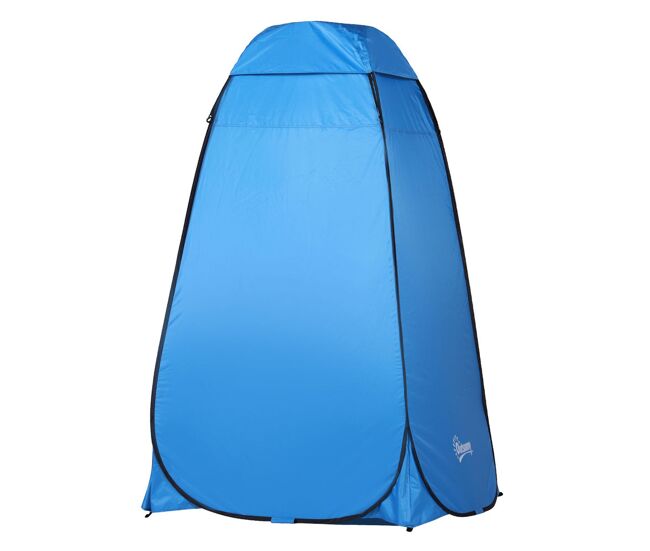 Outsunny tenda de duche pop-up tenda de privacidade portátil com bolsa de transporte para vestiário 120x120x190 cm azul