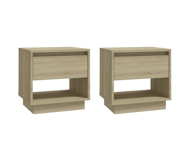 Vidaxl mesas de cabeceira 2 pcs derivados de madeira carvalho sonoma