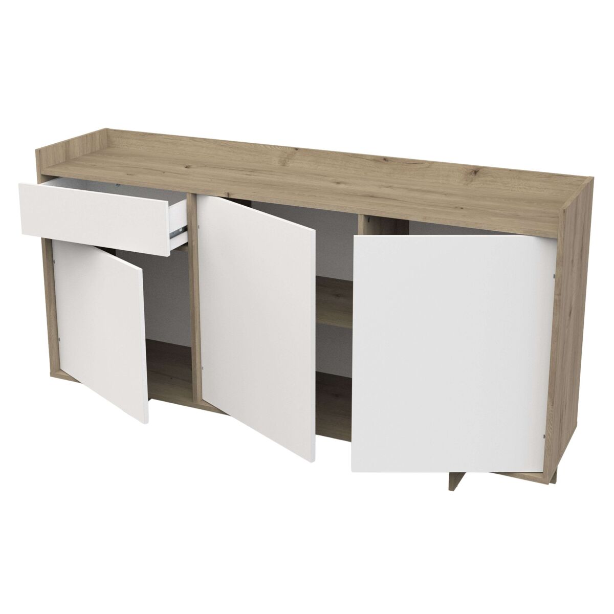 Miroytengo Pacote De Móveis Para Sala De Estar E Jantar Em Estilo Nórdico Em Fosco E Carvalho Artesanal Branco