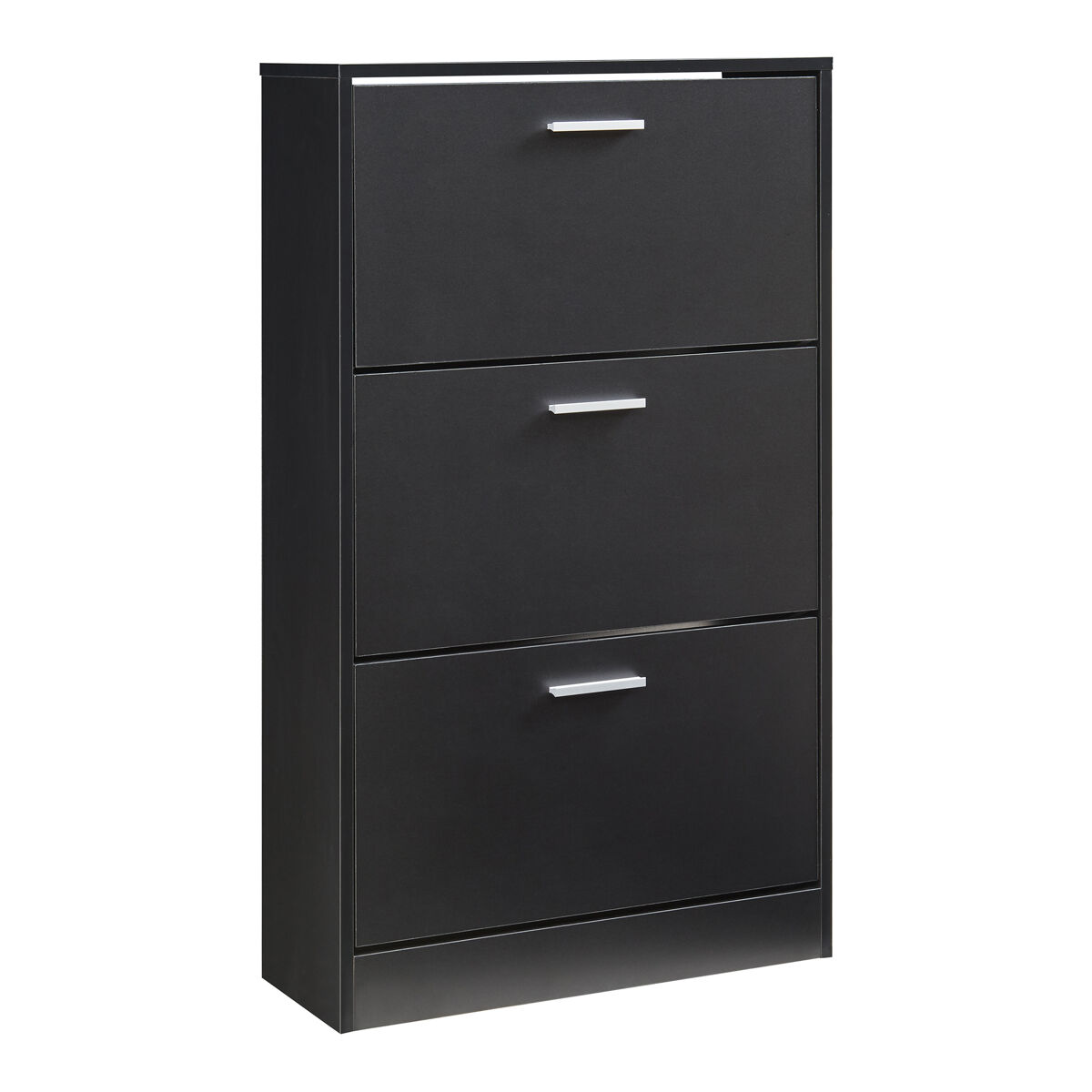 Sapateira sykkylven 103x60x24 cm com 3 abas preto [en.casa]