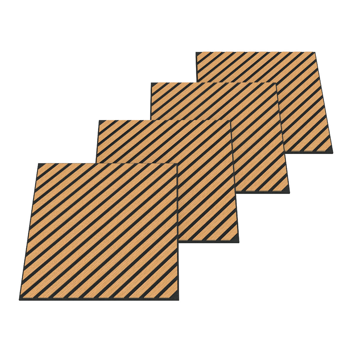 Conjunto de 8 painéis acústicos 3d vang com lâminas diagonais 2,88 m² carvalho escuro [neu.holz]