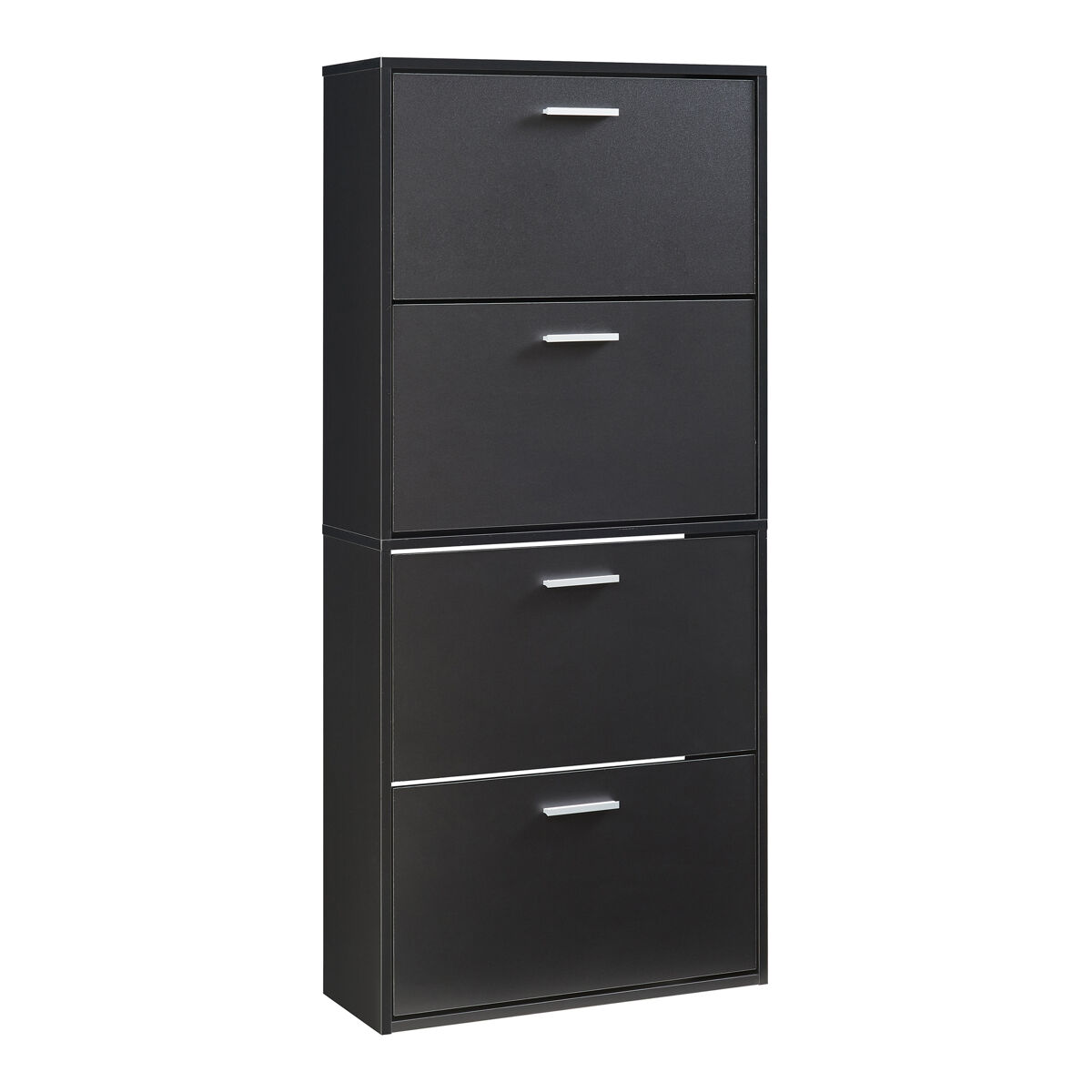 Sapateira sykkylven 134x60x24 cm com 4 abas preto [en.casa]