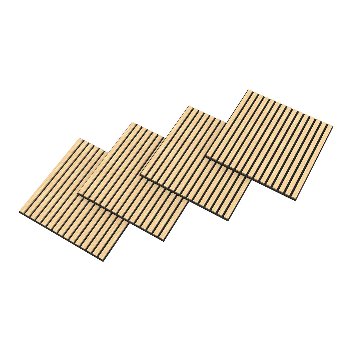 Conjunto de 8 painéis acústicos 3d vang com lâminas lineares 2,88 m² carvalho claro [neu.holz]