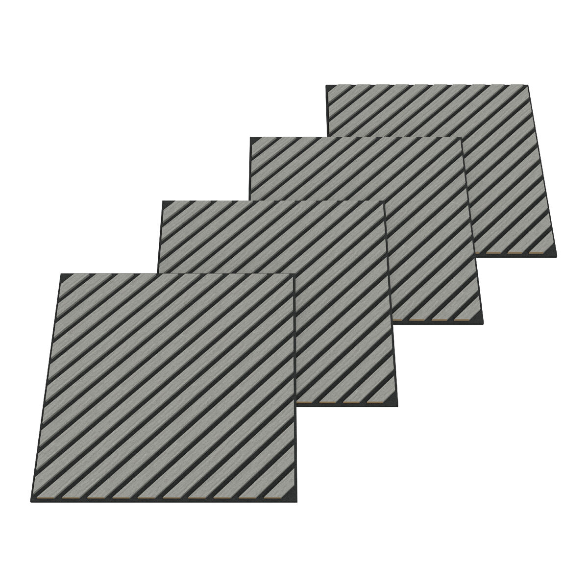 Conjunto de 12 painéis acústicos 3d vang com lâminas diagonais 4,32 m² carvalho cinzento claro [neu.holz]