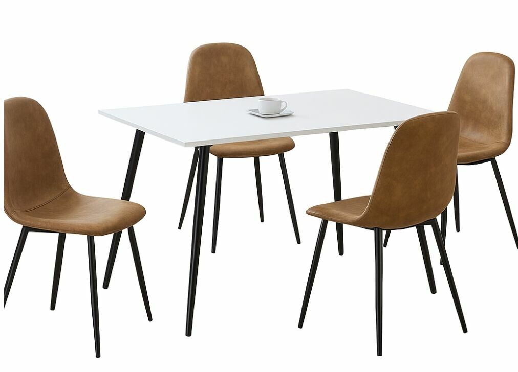 Conjunto de mesa com efeito mármore e 4 retro