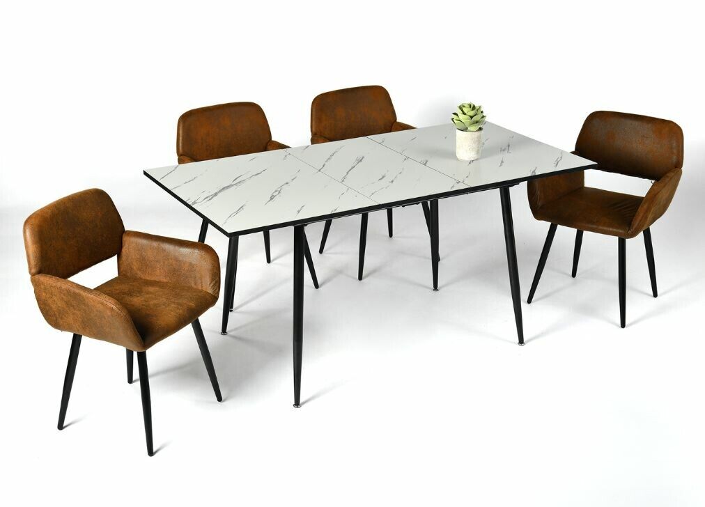 Mesa extensível + 4 cadeirões vintage