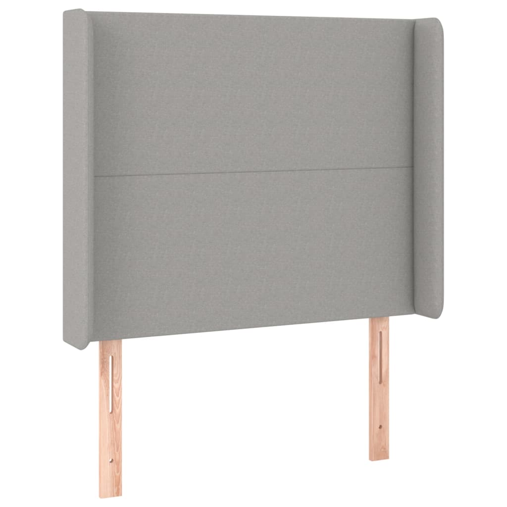 Vidaxl cabeceira de cama c/ abas tecido 83x16x118/128cm cinzento-claro