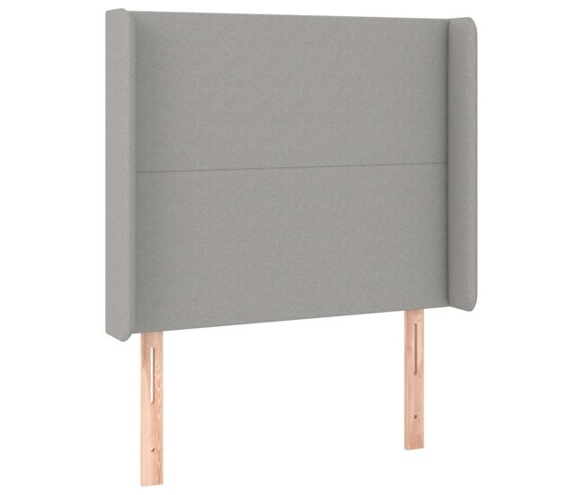 Vidaxl cabeceira de cama c/ abas tecido 83x16x118/128cm cinzento-claro