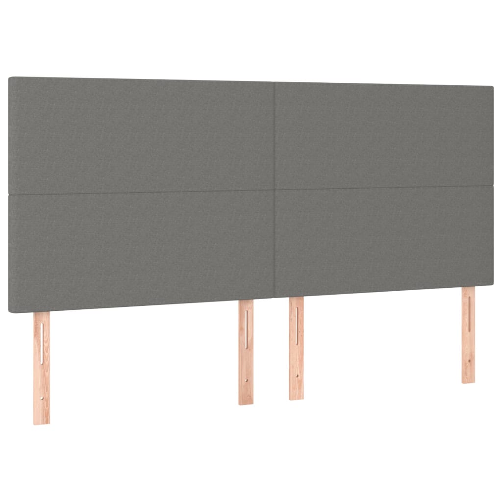 Vidaxl cabeceira cinza escuro 180x5x118/128 cm tecido