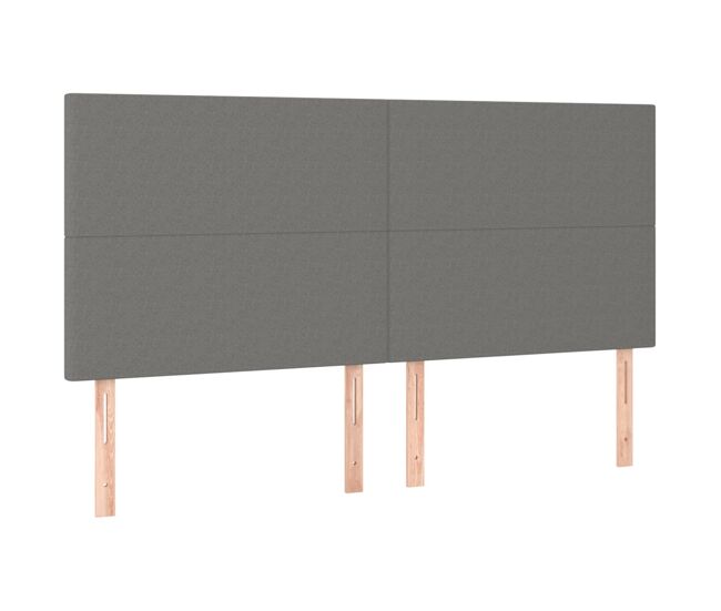 Vidaxl cabeceira cinza escuro 180x5x118/128 cm tecido