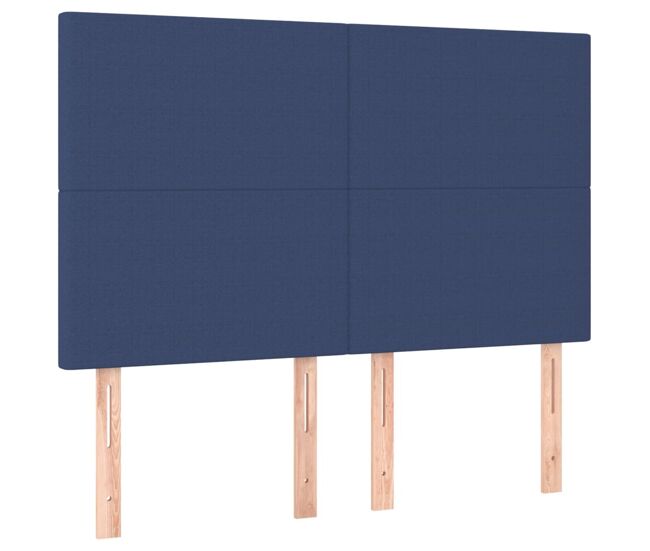 Vidaxl cabeceira azul 144x5x118/128 cm tecido