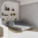 Sofá-cama de bombazina de 2 lugares - Panam - pernas de madeira, Sofá-cama de bombazina de 2 lugares - Panam - pernas de madeira, Cinza