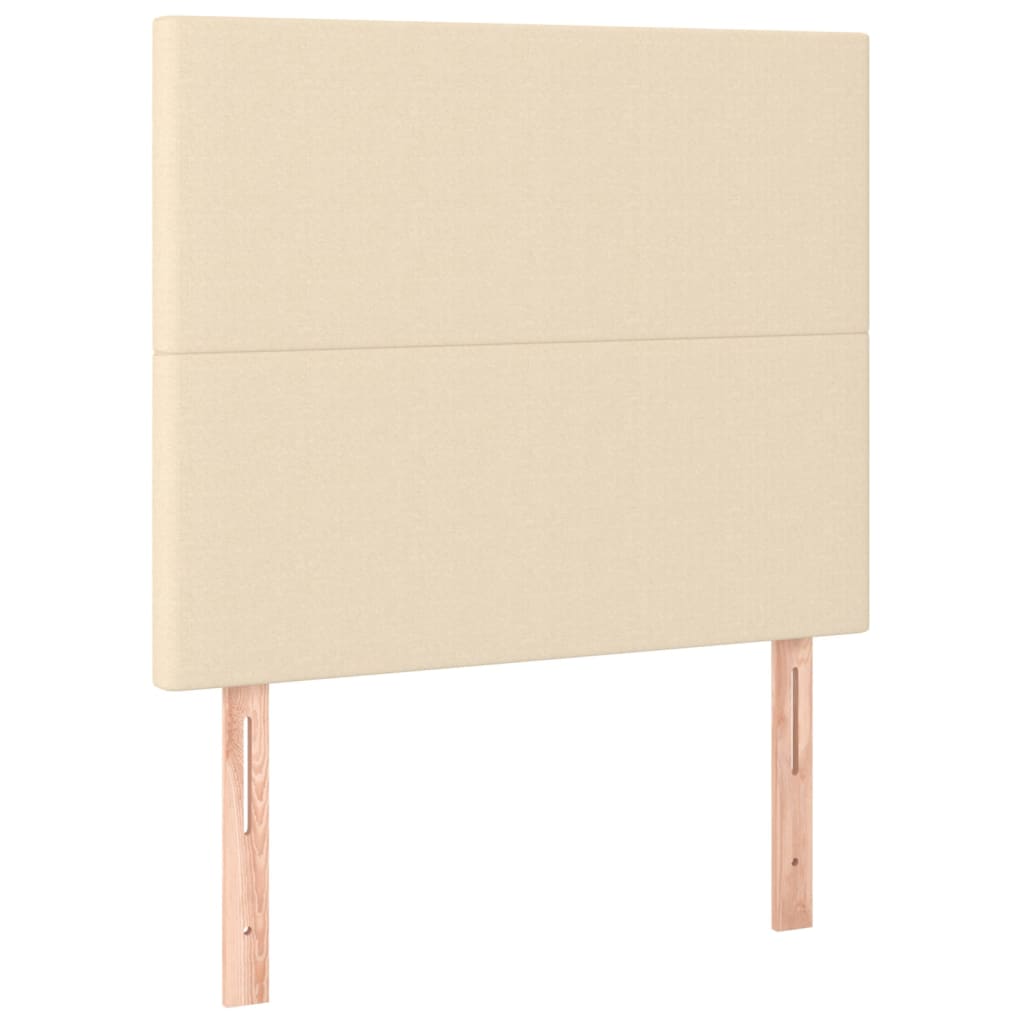Vidaxl cabeceira creme 100x5x118/128 cm tecido