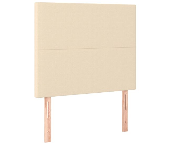 Vidaxl cabeceira creme 100x5x118/128 cm tecido
