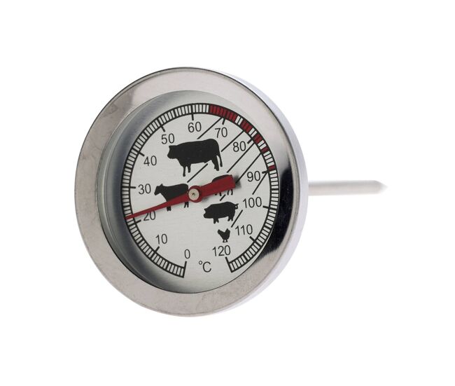 Termômetro de carne well home barbecue em aço inoxidável ø5,4x12cm