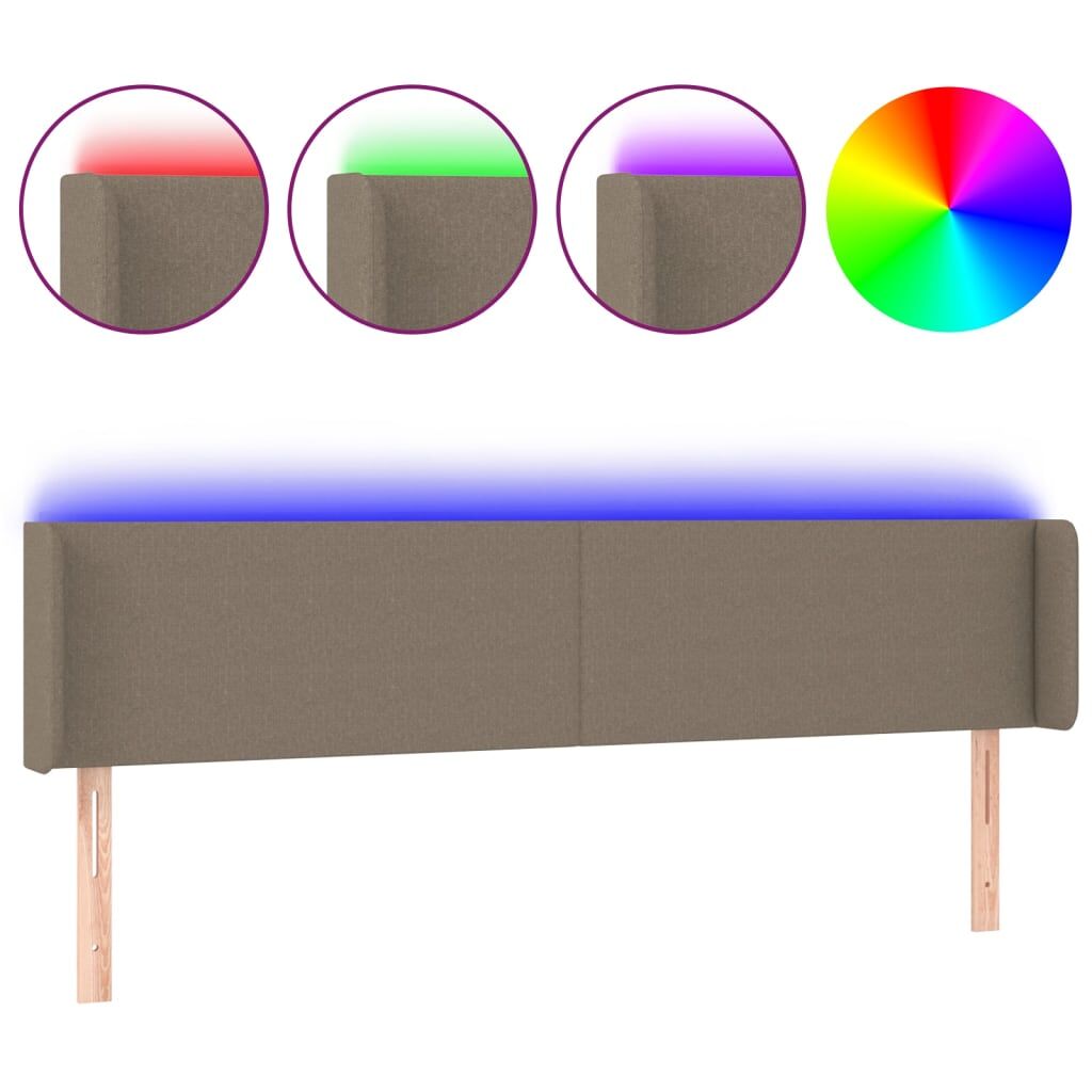 Vidaxl cabeceira de cama c/ luzes led 203x16x78/88cm cinza-acastanhado