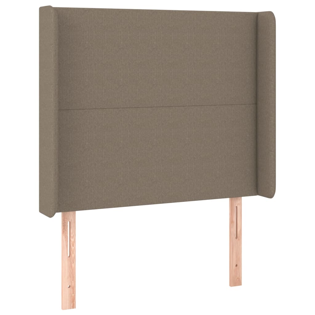 Vidaxl cabeceira cama abas tecido 103x16x118/128 cm cinza-acastanhado